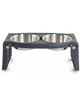 Миска из нержавеющей стали двойная с регулируемыми ножками Dexas Adjustable Height Double Pet Feeder, 2 х 0.96 л, серая - изображение 2