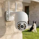 Камера видеонаблюдения Wi-Fi уличная HD 2Мп, беспроводная поворотная IP-камера видеонаблюдения со звуком, 4-кратным зумом, датчиком движения, ночным видением и управлением через приложение Icsee Белая, AWD-018 - изображение 1