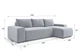 Кутовий диван VIHOME Pure 340х170 см Bonnel к.т. 1 Сірий - зображення 6