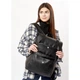 Жіночий рюкзак ролл Sambag Loft Zard чорний з клапаном - изображение 6