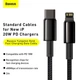 Кабель для Iphone на 2м Type-C to Lightning Tungsten Gold 20W Black, Baseus для зарядки и передачи данных (CATLWJ-A01) - изображение 7