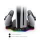 Вертикальная подставка DOBE с охлаждением (3 скорости обдува) для консоли PS5 Slim / PS5 Pro (Disk Drive version/Digital Edition) + Зарядная станция для контроллера DualSense Sony PlayStation 5 / RGB + LED подсветка - изображение 4