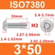 Гвинт ISO7380 M3*50 із напівкруглою головкою та внутрішнім шестигранником, нержавіюча сталь 304 - зображення 2