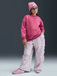 Дитячий світшот на флісі оверсайз для дівчинки Nike G Nsw Club Flc Ovrszd Crew Lbr FD2923-634 122-128 см (XS) Рожевий (198482279479) - зображення 8
