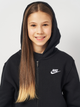 Bluza rozpinana z kapturem dziewczęca młodzieżowa Nike K Nsw Club Flc Hd Fz Ls Lbr FD3004-010 146-156 cm (L) Czarna (196607240748) - obraz 4
