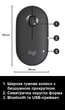 Комп’ютерна миша Logitech Pebble М350 Чорна - изображение 3