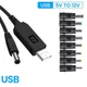 DC-DC Кабель 5V на 12V повышающий преобразователь напряжения с USB 5 вольт на 12 вольт для роутера от powerbank + комплект переходников - изображение 1