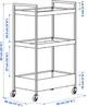 Етажерка Ikea Nissafors на колесах 50.5 x 30 x 83 см Бежева (405.858.01) - зображення 3