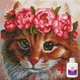 Алмазная мозаика на подрамнике ColorArt 20x20 Кот с венком DDP1225 + Подарок лак для покрытия - изображение 1