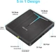 Внешний DVD-привод NOLYTH / CD-привод Внешний USB 3.0 Type-C DVD/CD+/-RW записыватель с USB-портом и слотом SD TF - изображение 5