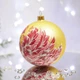Новогодний шар на елку Santa Shop Петриковка Красная Птичка на золоте Золотой 10 см (4820001112276) - изображение 3