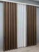 Комплект штор VR-Textil Лен Мешковина 100х270 2шт и Тюль 300х270 277ш-115т Коричневый с белым 71-015/1 - изображение 3