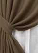 Комплект штор VR-Textil Лен Мешковина 100х270 2шт и Тюль 300х270 277ш-115т Коричневый с белым 71-015/1 - изображение 4