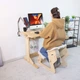 Комплект стіл комп'ютерний трансформер для роботи стоячи або сидячи ТО-13 натуральний +стілець колінний ТО-7 з регулюванням + підставка пересувна під системний блок - зображення 2