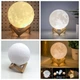 Лампа ночник 3D Magic LED Moon с эффектом поверхности луны мягкое свечение для комнаты и спальни - изображение 3