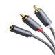 Кабель UGREEN AV102 AUX Audio TRS to RCAx2 M/F 1м Grey (10588) - зображення 2