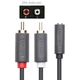 Кабель UGREEN AV102 AUX Audio TRS to RCAx2 M/F 1м Grey (10588) - зображення 3