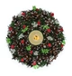 Рождественский декоративный венок-подсвечник GALA DECOR из шишек и ягод 22 см красно-белый с лед свечой В2201Л - изображение 2