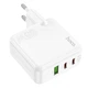 Сетевое зарядное устройство Hoco C115A, 2 Type-C, USB, PD 65W, белое - изображение 4