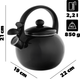 Czajnik emaliowany Kadax Cusset z gwizdkiem czarny 2.2 l (5903699493243) - obraz 2