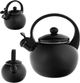 Czajnik emaliowany Kadax Cusset z gwizdkiem czarny 2.2 l (5903699493243) - obraz 3