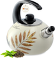 Czajnik emaliowany Kadax Marbella Liście 2.2 l (5903699472125) - obraz 1