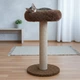 Когтеточка стойка с мягкой лежанкой для котов кошек 65х50х48см коричневая - изображение 1