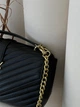Жіноча сумка Saint Laurent College Medium In Quilted YSL Ів Сен Лоран чорний клатч MDR - зображення 3