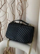 Жіноча сумка Saint Laurent College Medium In Quilted YSL Ів Сен Лоран чорний клатч MDR - зображення 4