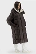 Жіночий зимовий пуховик casual з капюшоном, гусячий пух Basic (коричневий, XL), 107175, 106589 - изображение 3