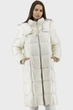 Жіночий зимовий пуховик casual з капюшоном, гусячий пух Basic (молочний, L), 107181, 106589 - изображение 2
