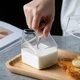 Стакан молочник из боросиликатного стекла в форме пакета молока Milk Box, 250 мл - стильная прозрачная чашка для кофе, молока, десертов - изображение 3