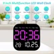 Часы Deepfox DS-6650 LED цифровые электронные настенные Будильник Дата Температура 18,5х18,5см фиолетовый - изображение 4