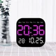 Часы Deepfox DS-6650 LED цифровые электронные настенные Будильник Дата Температура 18,5х18,5см фиолетовый - изображение 13