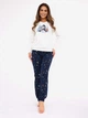 Пижама (свитшот + штаны) женская хлопковая Cornette Womens sleepwear 721-427 B25 M Бежево-синяя (5902458265213) - изображение 1