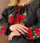 Жіноча вишиванка чорна з маками Мак Лариса, довгий рукав, 58 - зображення 10