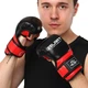 Перчатки Крабы спаринговые для MMA на липучке размер L Полиуретан Zelart черный-красный BO-4612 - изображение 8