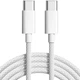 Кабель Foxconn Type-C - Type-C Woven нейлоновый для быстрой зарядки Apple iPhone и передачи данных White (MQKJ3ZM/A) - изображение 1