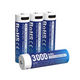 Акумуляторна батарея AA XTAR Blue LR-C 1.5V Li-ion 3000mAh з USB Type-C та LED індикатором | мaкс. розряд - 2.5А | набір 4шт. у пласт. кейсі із шнуром x4 Type-C - изображение 3