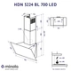 Кухонная вытяжка Minola HDN 5224 BL 700 LED, черная декоративная наклонная настенная, 700 куб.м., шириной 49,5 см - изображение 6