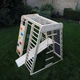 Детский деревянный уличный игровой спорткомплекс Акварелька- outdoor 2, шведская стенка, гладиаторская сетка, рукоход, горка, кольца, счета, скалодром, веревочная лестница, качеля - изображение 1