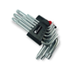 Набір Г-подібних ключів TORX з отвором 9 од., S2, T10-50, HAISSER (арт.48114) - зображення 3