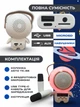 Дитячий набір караоке портативна Bluetooth колонка нічник співаючий Космонавт музичний центр з двома бездротовими мікрофонами з підсвічуванням білий - зображення 3