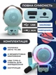 Дитячий набір караоке портативна Bluetooth колонка нічник співаючий Космонавт музичний центр з двома бездротовими мікрофонами з підсвічуванням бірюзовий - зображення 3