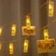 Гірлянда-прищіпки LED 3 м, 20 лампочок, тепле біле світло, батарейки + USB - зображення 1