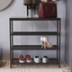 Полиця для взуття Слайм 3 Ferrum-decor 635x630x260 Чорний метал ДСП Венге Магія 16 мм (FRD-105157) - зображення 1