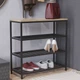 Полиця для взуття Слайм 3 Ferrum-decor 635x630x260 Чорний метал ДСП Дуб Сонома 16 мм (FRD-105158) - зображення 1