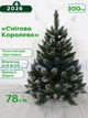 Елка искусственная Снежная Королева 1 м с подставкой зеленая с белым инеем (С-1) - изображение 1