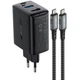 СЗУ Acefast A17 PD65W GaN (1USB-A/1C/1HDMI) + кабель Type-C to Type-C Black - изображение 1