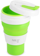 Kubek silikonowy składany Nils Camp NC4103 z pokrywką 600 ml Jasno zielony (5908261683015) - obraz 2